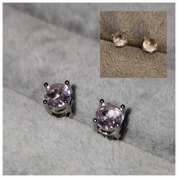 🛍️$45, 4.99🛍️ NEW Tourmaline & AAAA+ CZs 18kt White Gold & Stainless, 2 pair - Picture 3 of 7